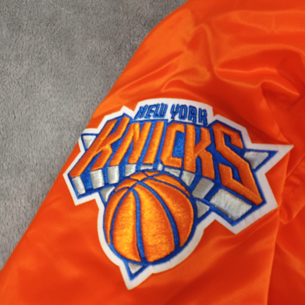 New York Unisex Orange Bomber Jacket Size Large - Picture 7 of 14